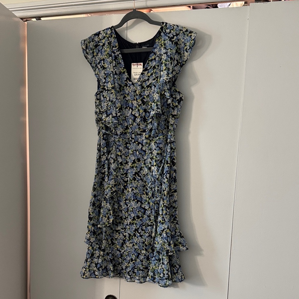 Tommy Hilfiger Blue and Green Floral Mini Dress